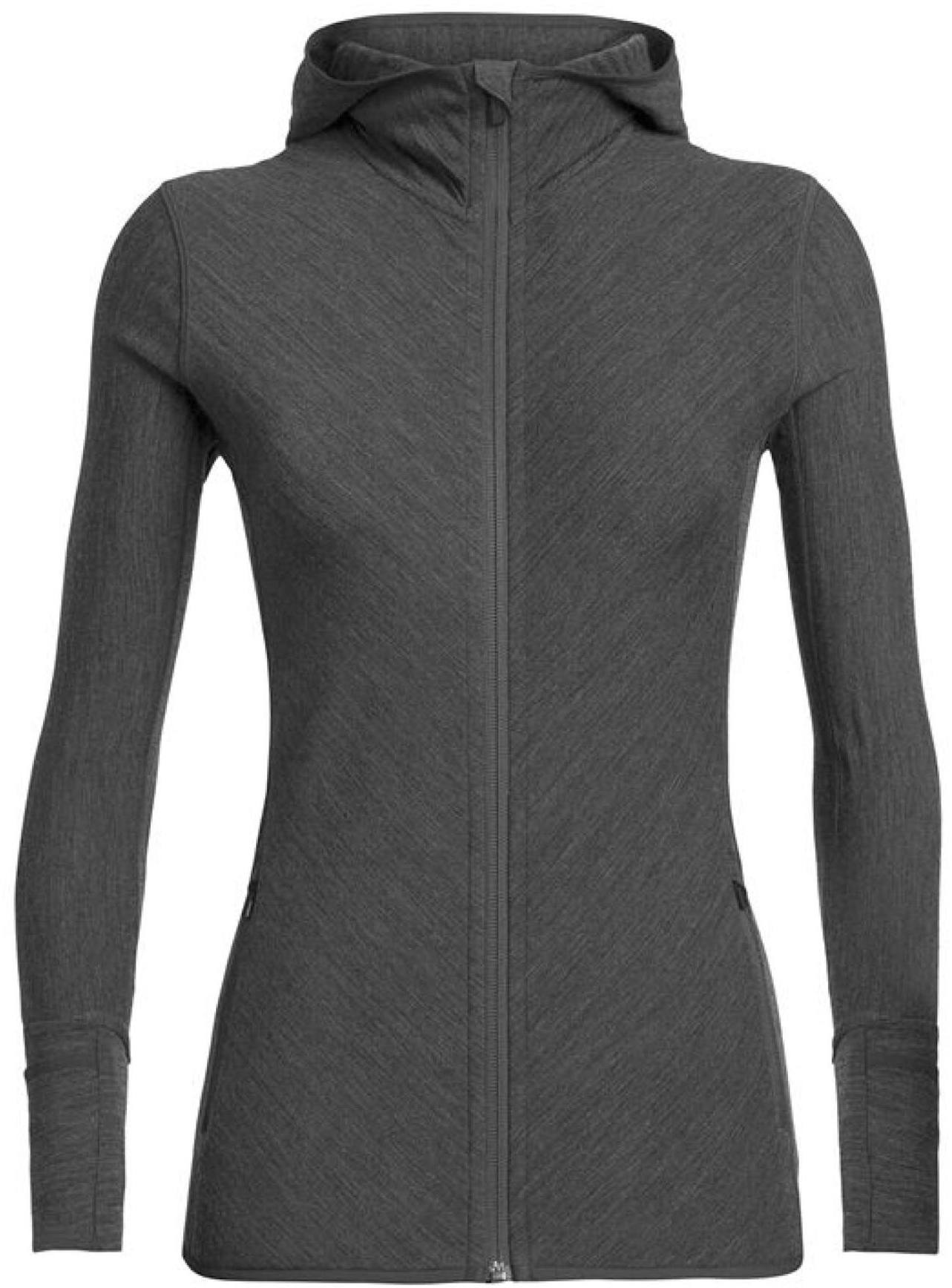 Icebreaker Descender LS Zip Hood W's jet hthr XS