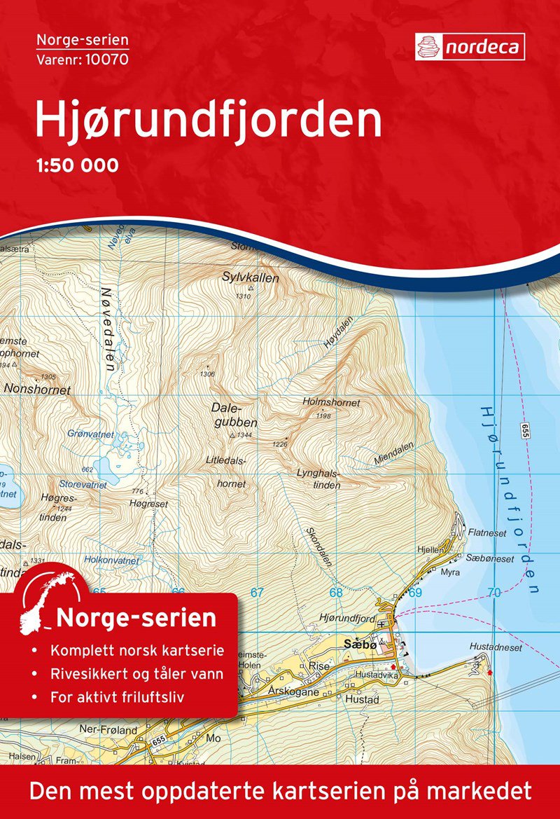 Bilde av Kart Norge-serien 1:50 000n Kartblad: 10070