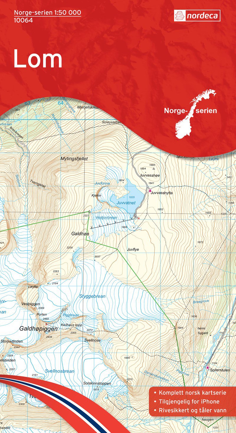 Bilde av Kart Norge-serien 1:50 000kartblad: 10064