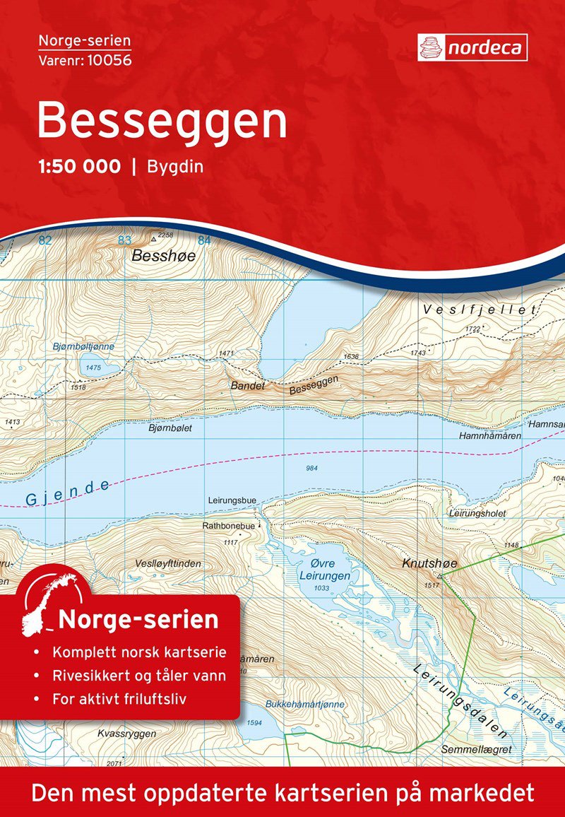 Bilde av Kart Norge-serien 1:50 000bygdin Kartblad: 10056