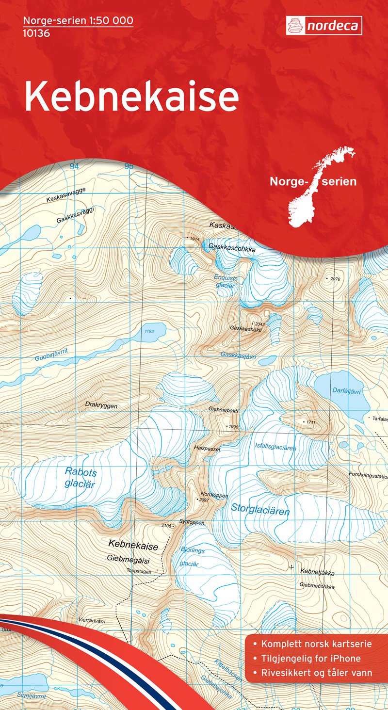 Bilde av Kart Norge-serien 1:50 000kartblad 10136
