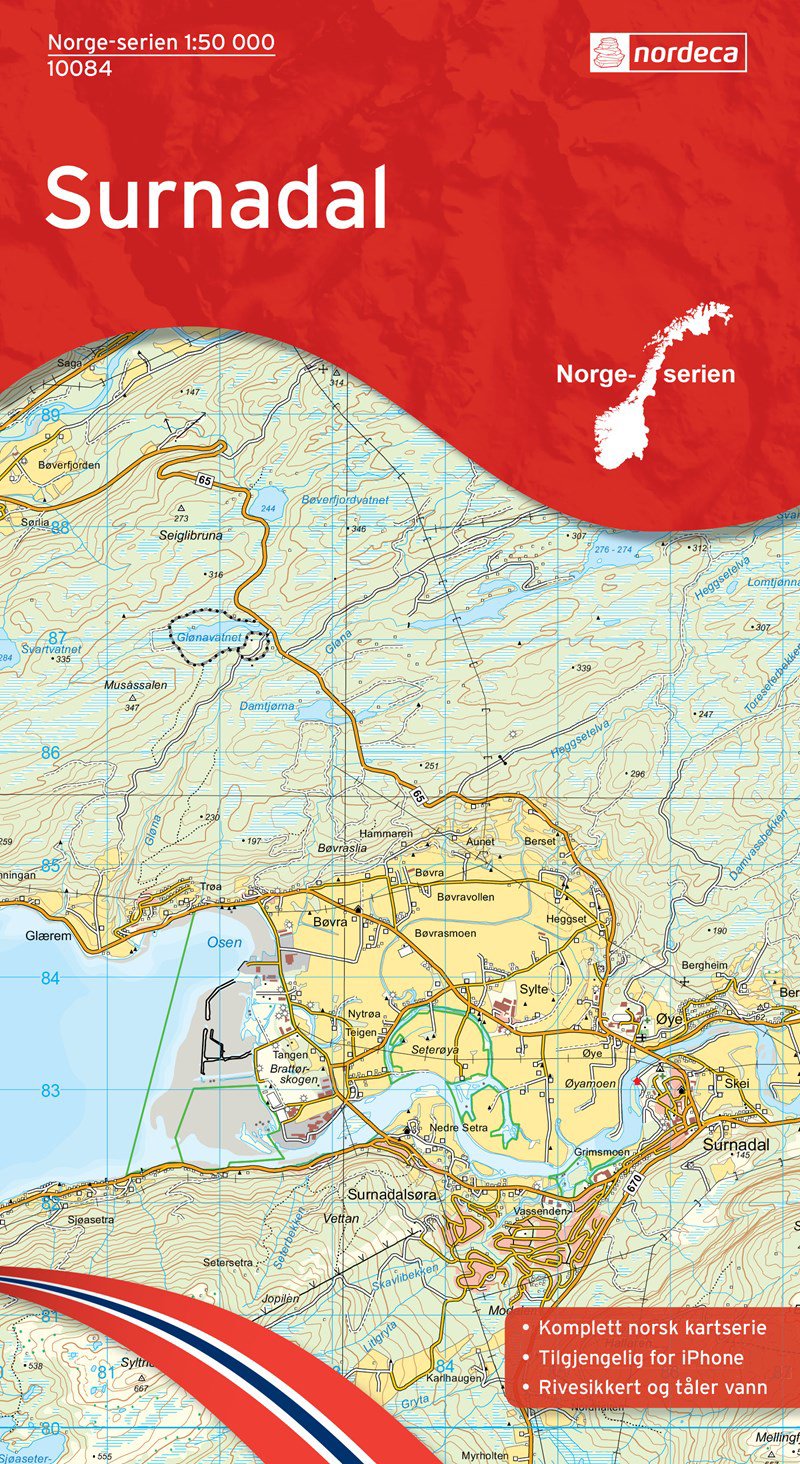 Bilde av Kart Norge-serien 1:50 000kartblad: 10084