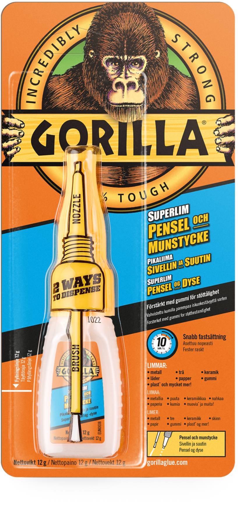 Gorilla Super Glue Brush & Nozzle 12 g