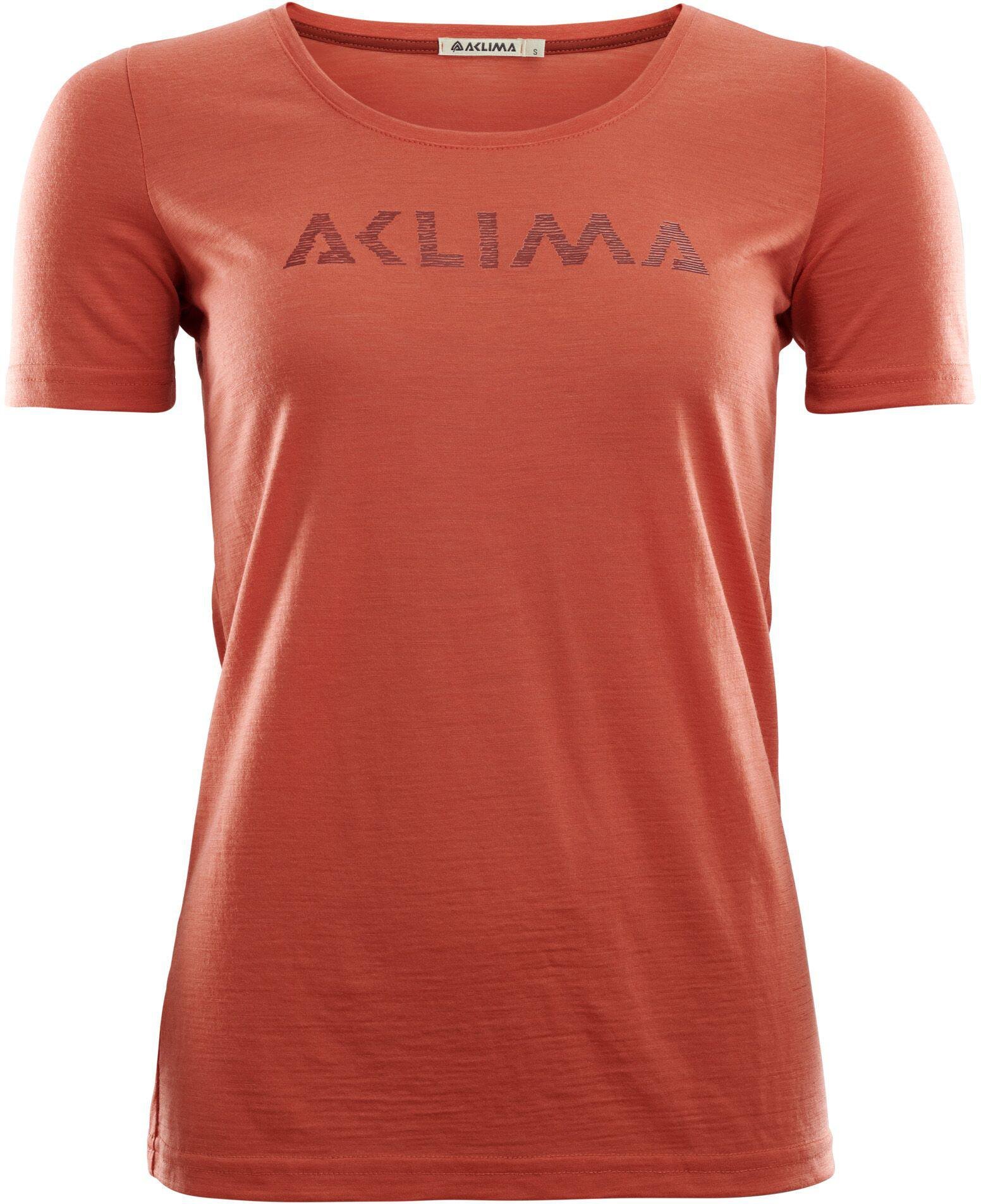 Bilde av Aclima Lightwool T-shirt Logo W'sburnt Sienna S